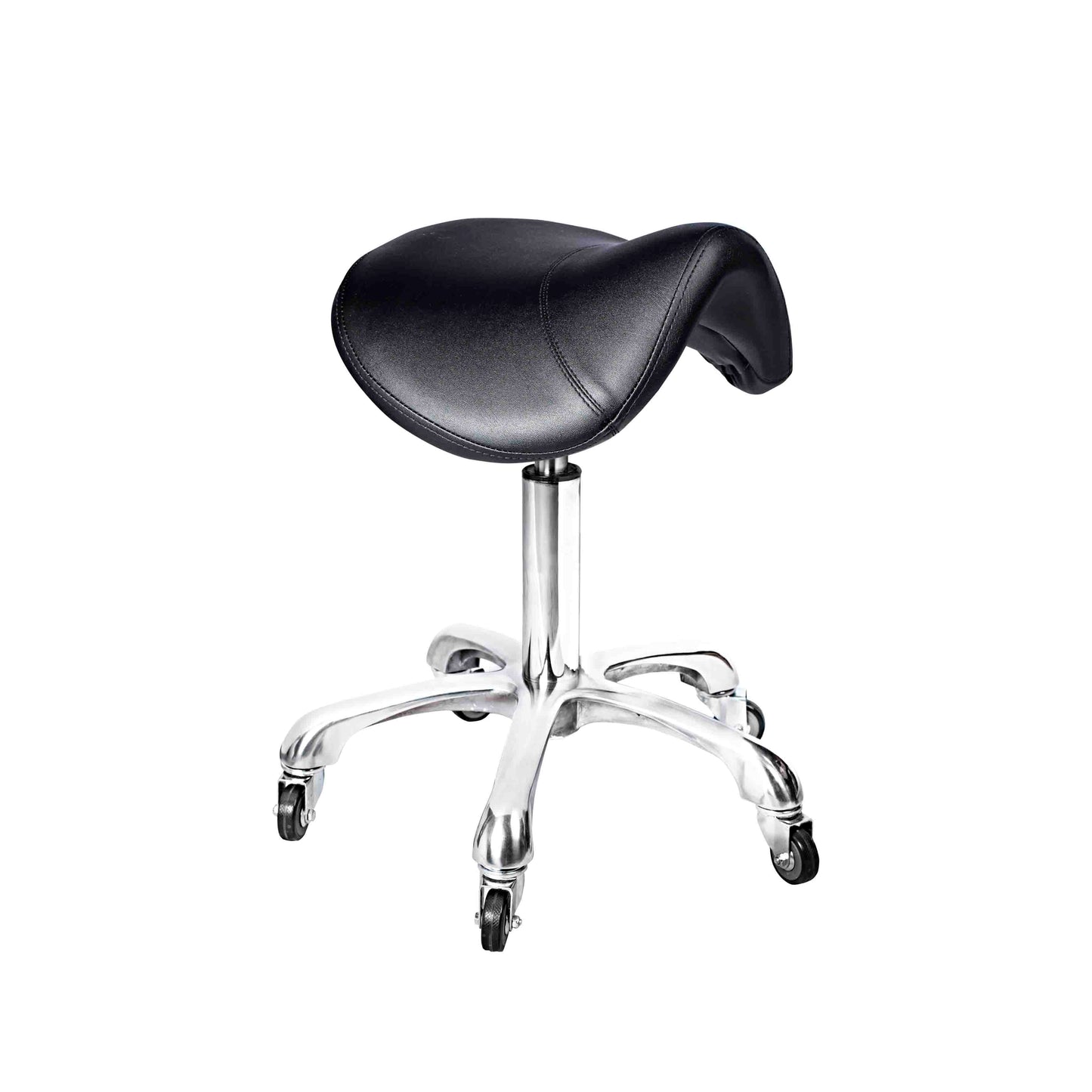 Taburete de montar ergonómico para peluquería y estética – Asiento tipo silla de montar con ruedas