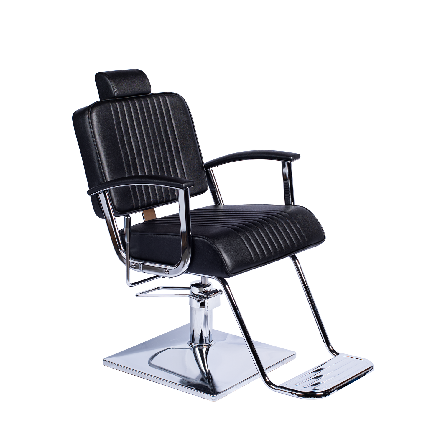 Butaca ZINNIA Reclinable – Negra con Base Cuadrada y Reposacabezas Ajustable
