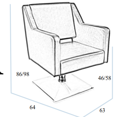 Fauteuil de salon AMANDA à base carrée | Élégance et confort professionnels