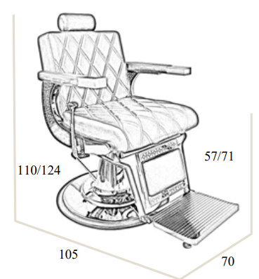 Sillón de barbero EROS – Dorado y negro reclinable con base hidráulica