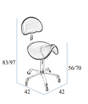 Taburete Selkis Blanco con Respaldo – Ergonómico y Ajustable para Peluquería y Estética