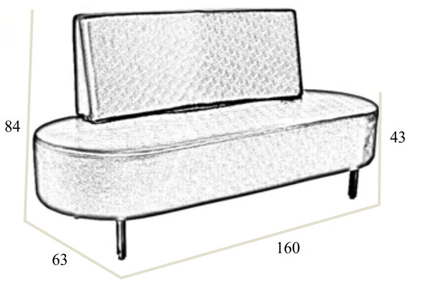 Chaise de salle d'attente Ariana – 2 places | Revêtement noir et design arrondi