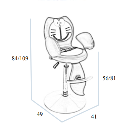 Cadeira Infantil Figaro – Doraemon Design com Base Hidráulica