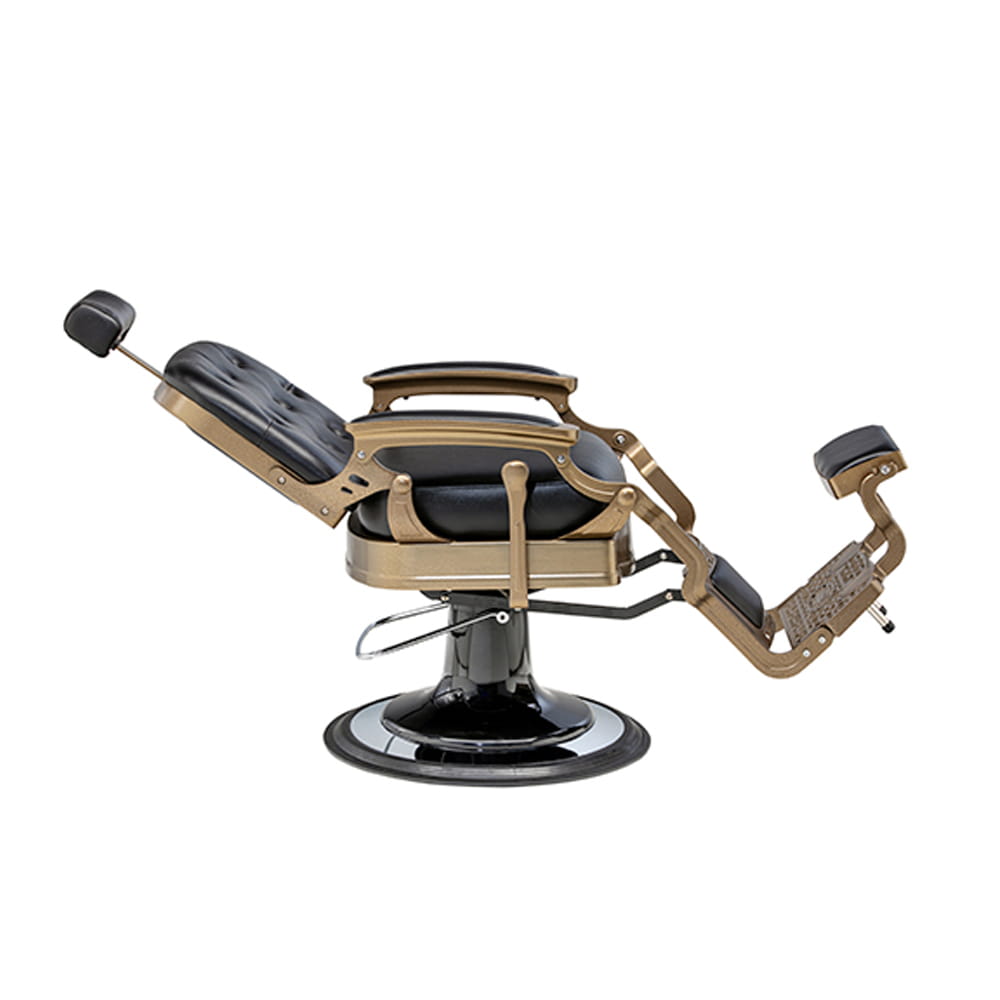 Sillón de Barbero MARINO – Reclinable, estilo Vintage, estructura color Bronce