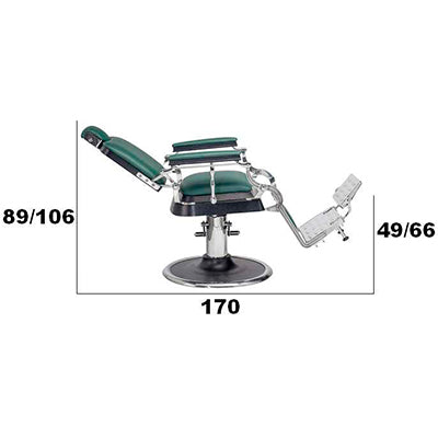 Sillón de Barbero Angelo – Reclinable y Ajustable con Base Hidráulica