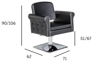 Cadeira de barbeiro Chester | Design vintage clássico e conforto profissional