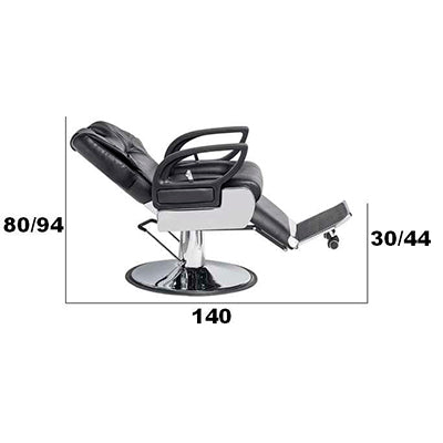 Sillón de Barbero Edipo – Reclinable con Base Hidráulica y Reposapiés con Ruedas
