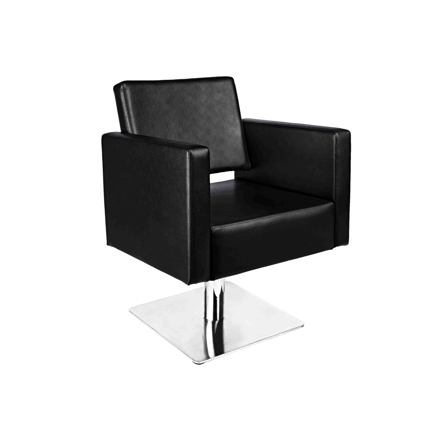 Fauteuil de coiffure AIDA Q – Noir avec base carrée et pompe hydraulique