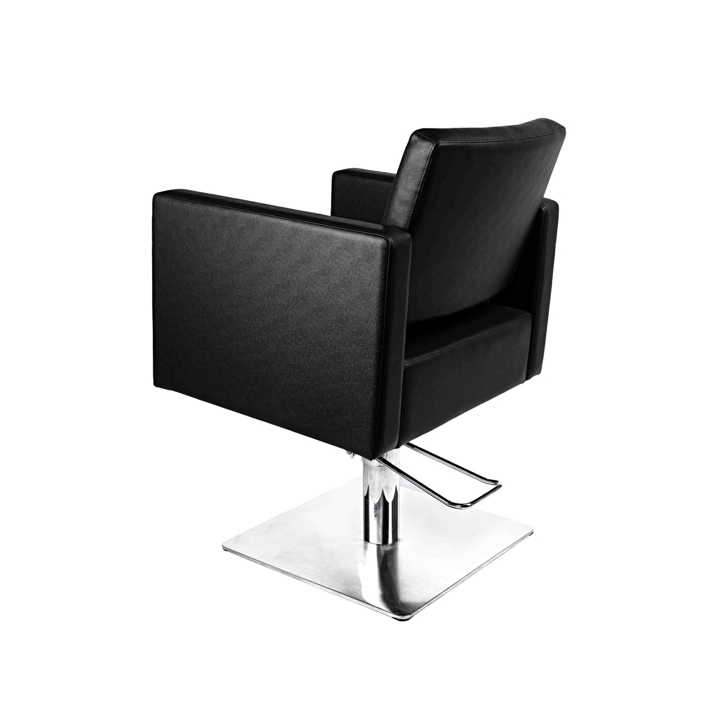Fauteuil de coiffure AIDA Q – Noir avec base carrée et pompe hydraulique