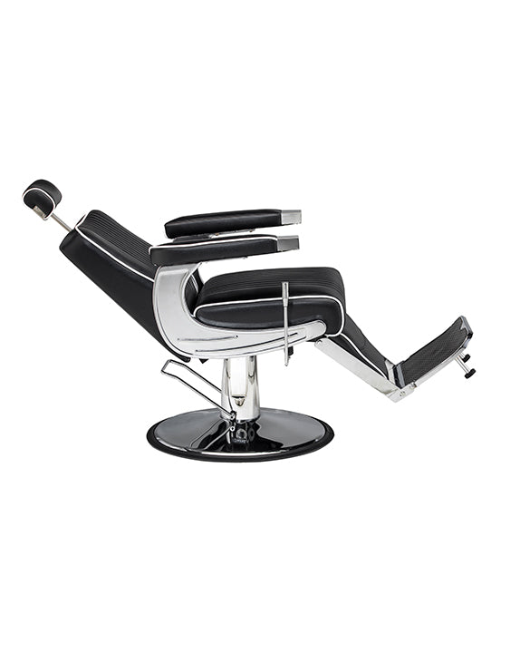Sillón de Caballero Valerio – Reclinable, hidráulico y elegante acabado cromado