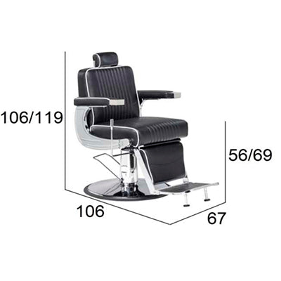Sillón de Caballero Valerio – Reclinable, hidráulico y elegante acabado cromado
