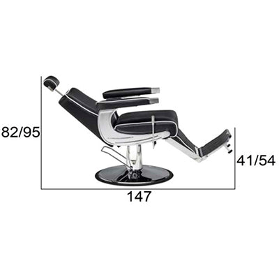 Sillón de Caballero Valerio – Reclinable, hidráulico y elegante acabado cromado