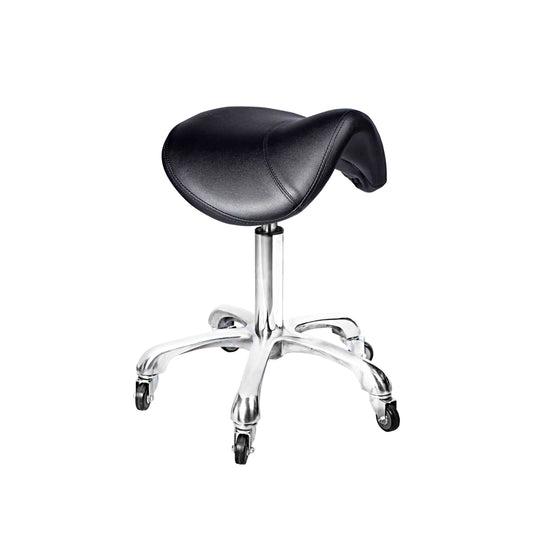 Tabouret selle ergonomique pour la coiffure et l'esthétique – Siège type selle à roulettes