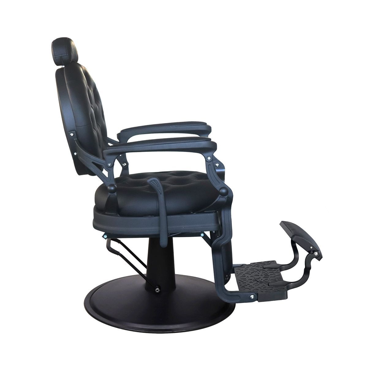 Sillón de Barbero Caballero Vintage Negro – Reclinable con Base Hidráulica
