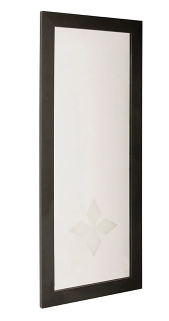 Pack Completo de Peluquería – Sillas Camelia + Lavacabezas Sanabria + Tocadores Selene + Recepción Hawai + Silla de Espera Aurora - Espejo elegante con marco oscuro.