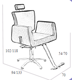 Silla Mireya P – Color Negro -  Reclinable para Peluquería, Estética y Barbería