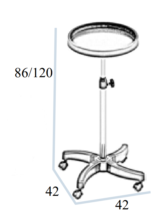 Chariot d'apprenti rond – 1 plateau rond réglable