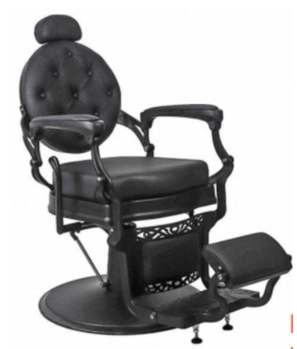 Sillón de Barbero Caballero Vintage Negro – Reclinable con Base Hidráulica