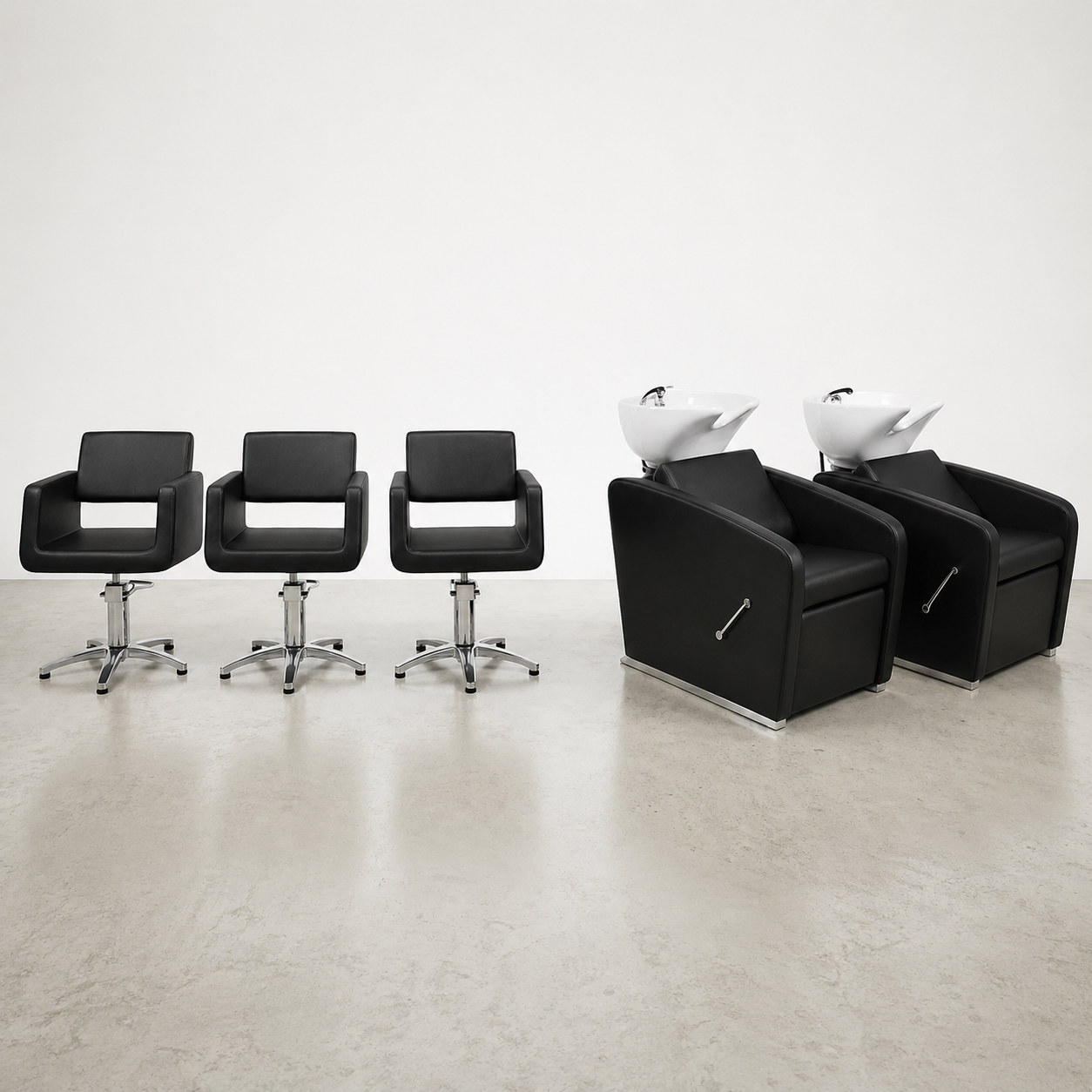 Pack Peluquería Camelia & Gredos – 3 Sillas + 2 Lavacabezas