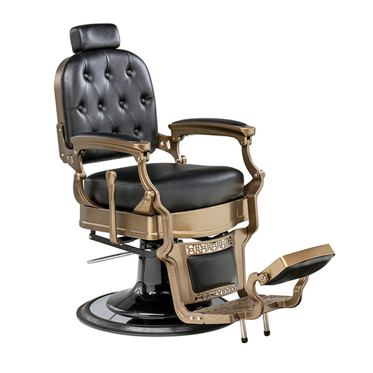 Sillón de Barbero MARINO – Reclinable, estilo Vintage, estructura color Bronce