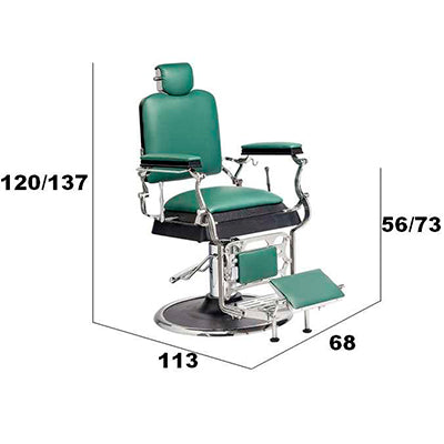 Sillón de Barbero Angelo – Reclinable y Ajustable con Base Hidráulica
