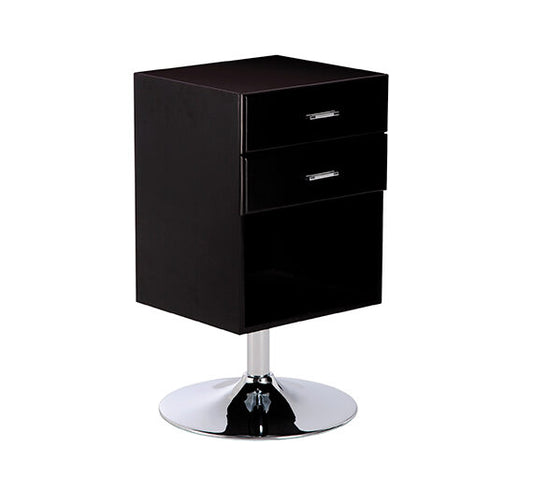 Cajonera de Peluquería Carina – 2 Cajones + Hueco Abierto con Base Cromada
