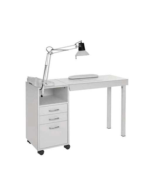 Table de manucure Astro avec lampe – Blanche et pliable