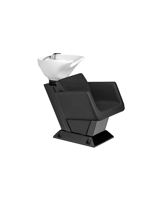 Lavacabezas Martel – Mueble de Fibra Negra y Cerámica Basculante