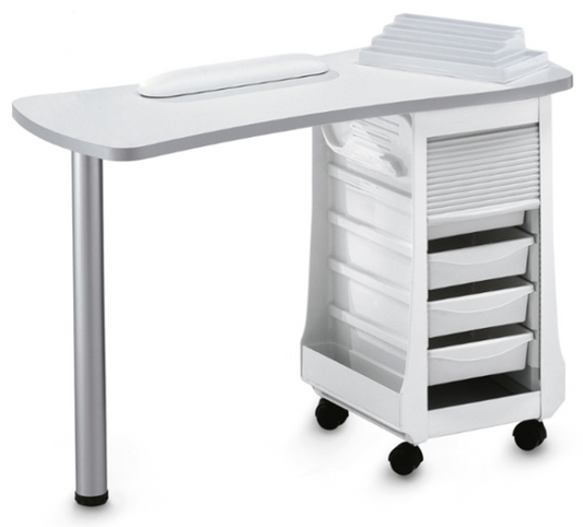 Table de manucure Art avec tiroirs et roulettes – Professionnelle et fonctionnelle