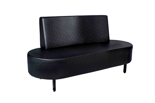 Cadeira de sala de espera Ariana – 2 lugares | Estofo preto e design arredondado