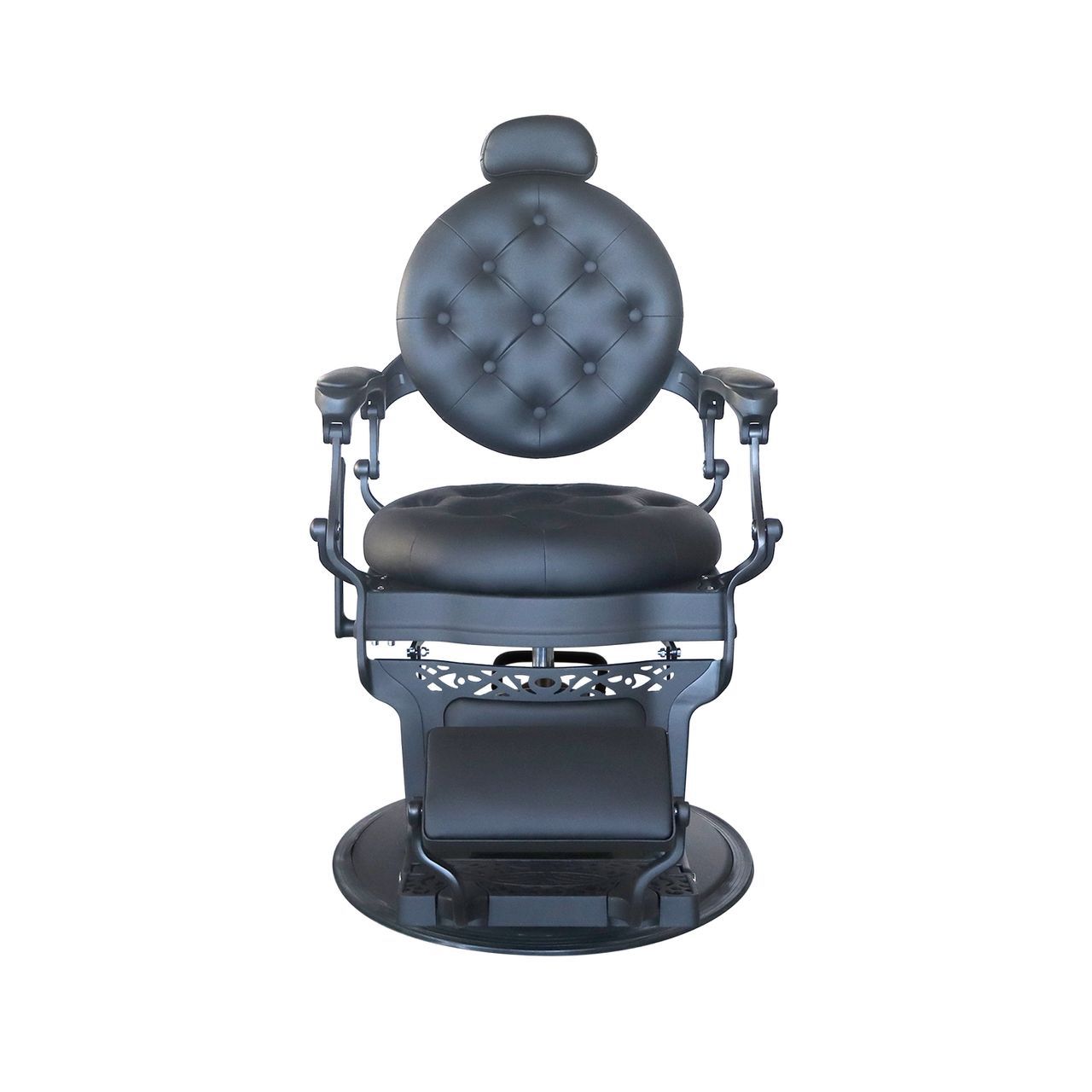 Sillón de Barbero Caballero Vintage Negro – Reclinable con Base Hidráulica